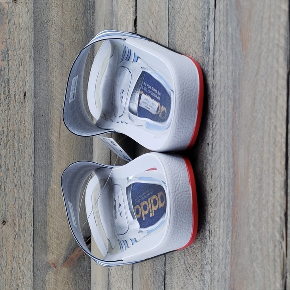 adidas adilette Premium Men's Slides Sandals Grey/Blue/Red - Picture 5 of 8